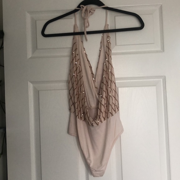 Sequin Body Suit Top Shirt - Picture 3 of 5